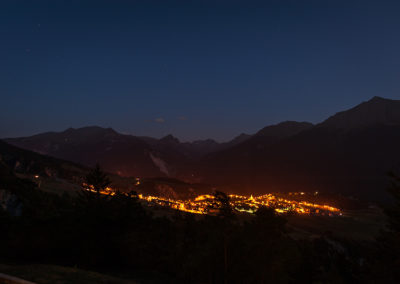 Aussois de nuit vue de Chantovent (Photo A.Pernet)